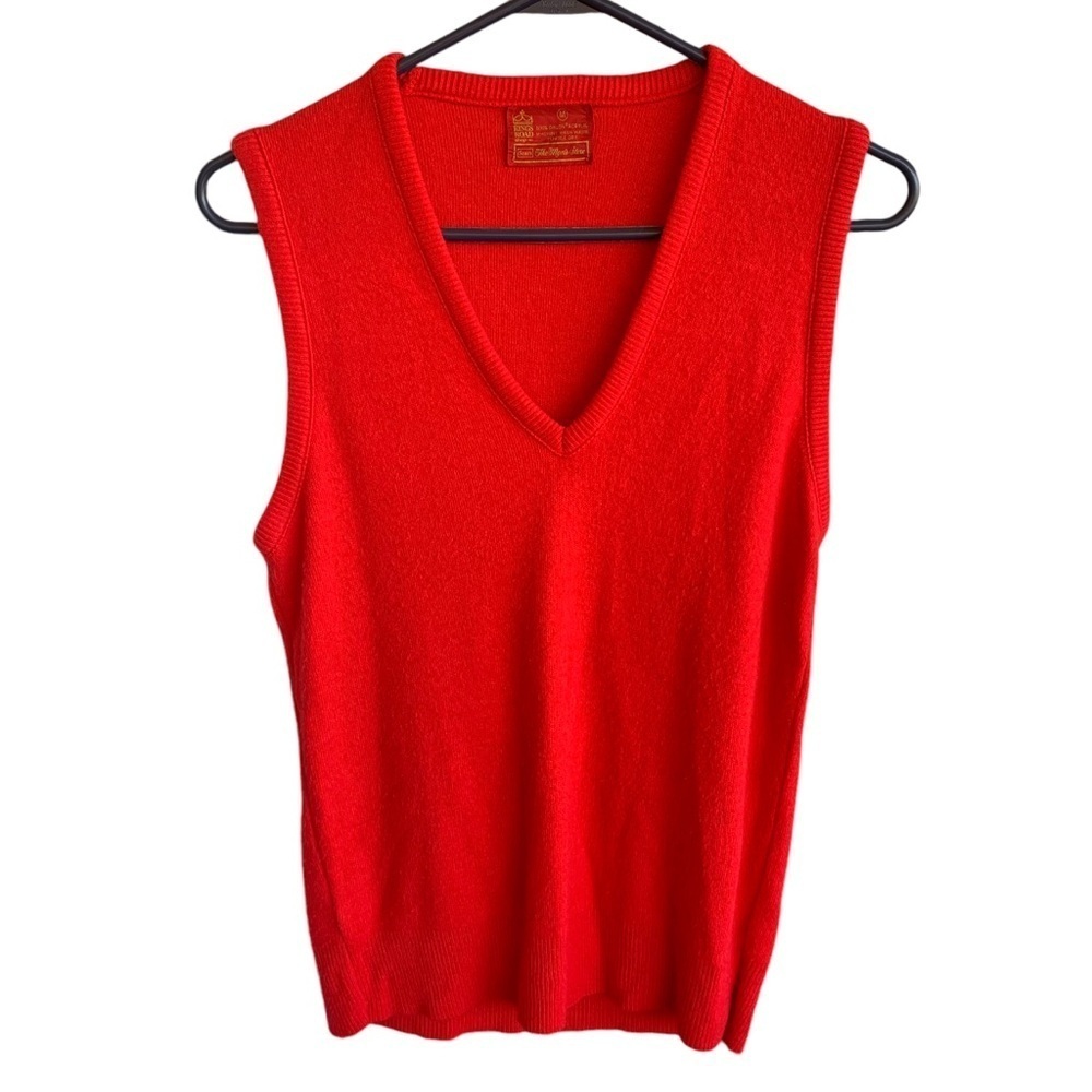 Vintage Sears The Mens Store Kings Road V-neck M Mens 70s Sleeveless Sweater